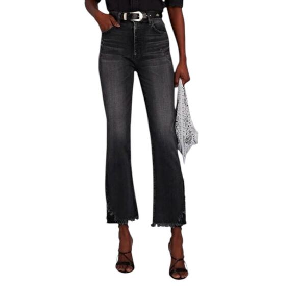 Moussy Vintage Jeans Alhambra high rise flared ankle black size 24 - Picture 1 of 10